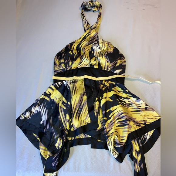 Multi-Colored bebe size M Halter Top - Picture 3 of 7